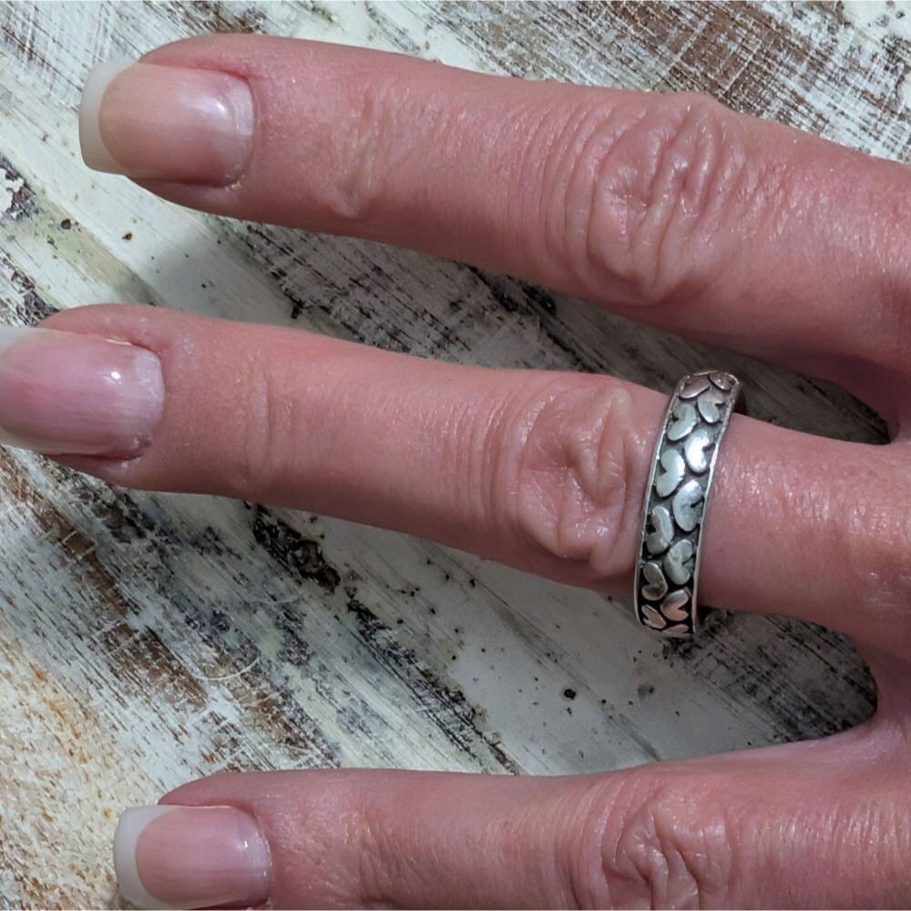Brighton Two Love Stack Ring with Heart Design, Size 9 - Picture 4 of 6